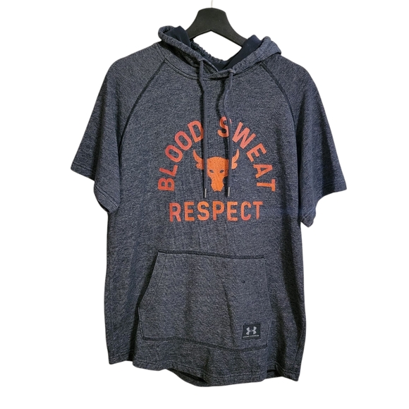 Under Armour Project Rock Gray Short Sleeve Sweatshirt - Picture 1 of 6